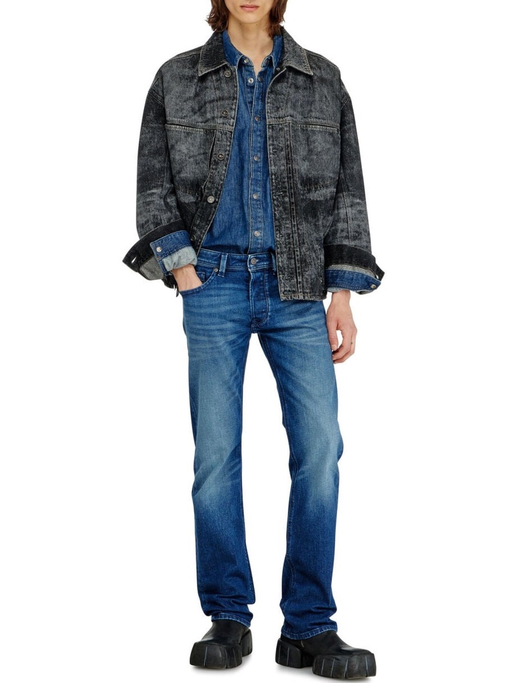 Diesel Men's Larkee Indigo Regular Straight-Leg Jeans W31/L30 Wash R8231 Casual